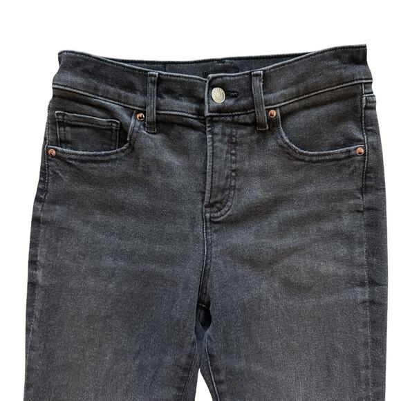 Express Jeans Women's Sz 2S 2 Short Black Skyscraper Mid Rise Flare Slit bootcut - Picture 3 of 14